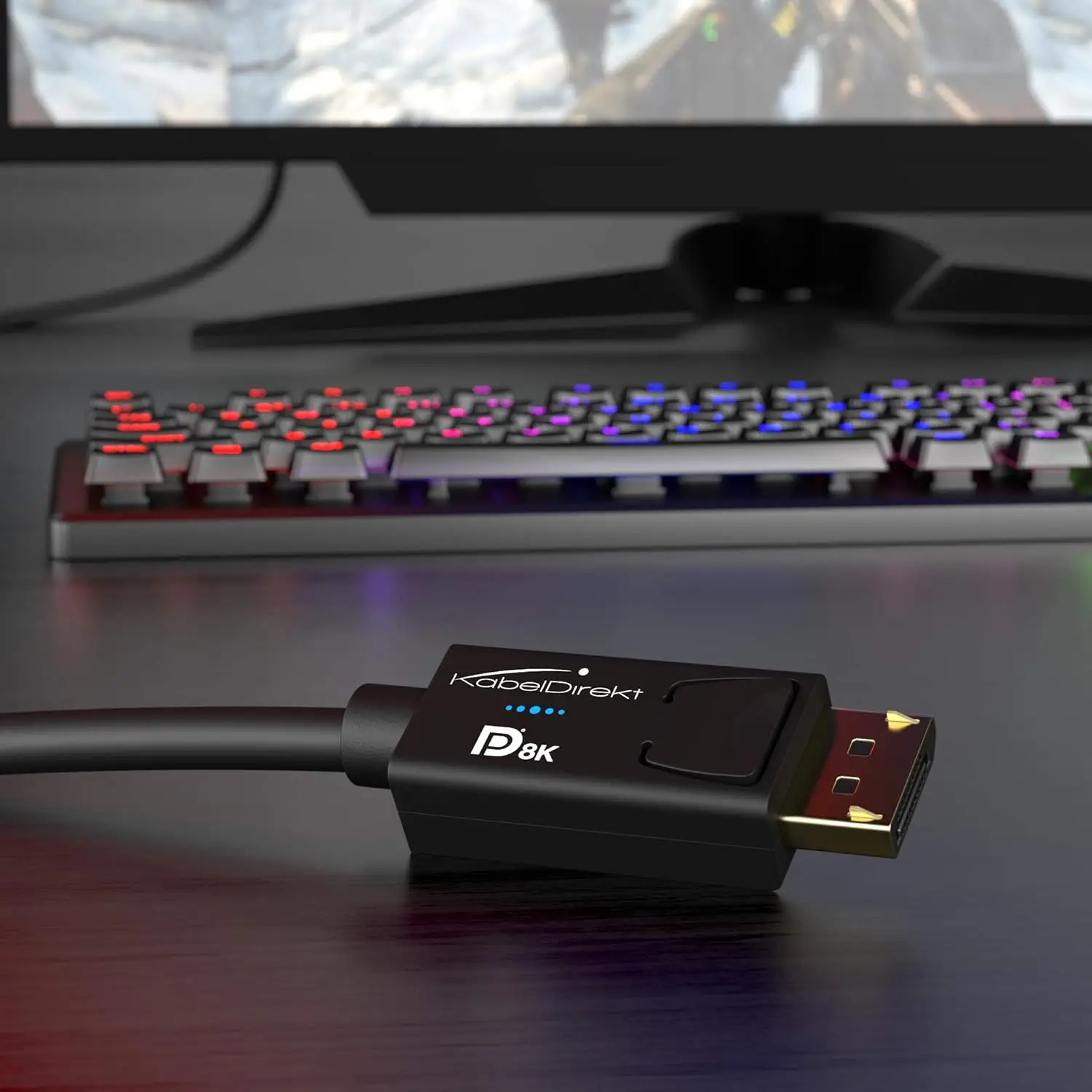KabelDirekt 8K DisplayPort -> DP kaabel (2m, DP 1.4, 8K@60Hz / 4K@120Hz) - Pilt 5