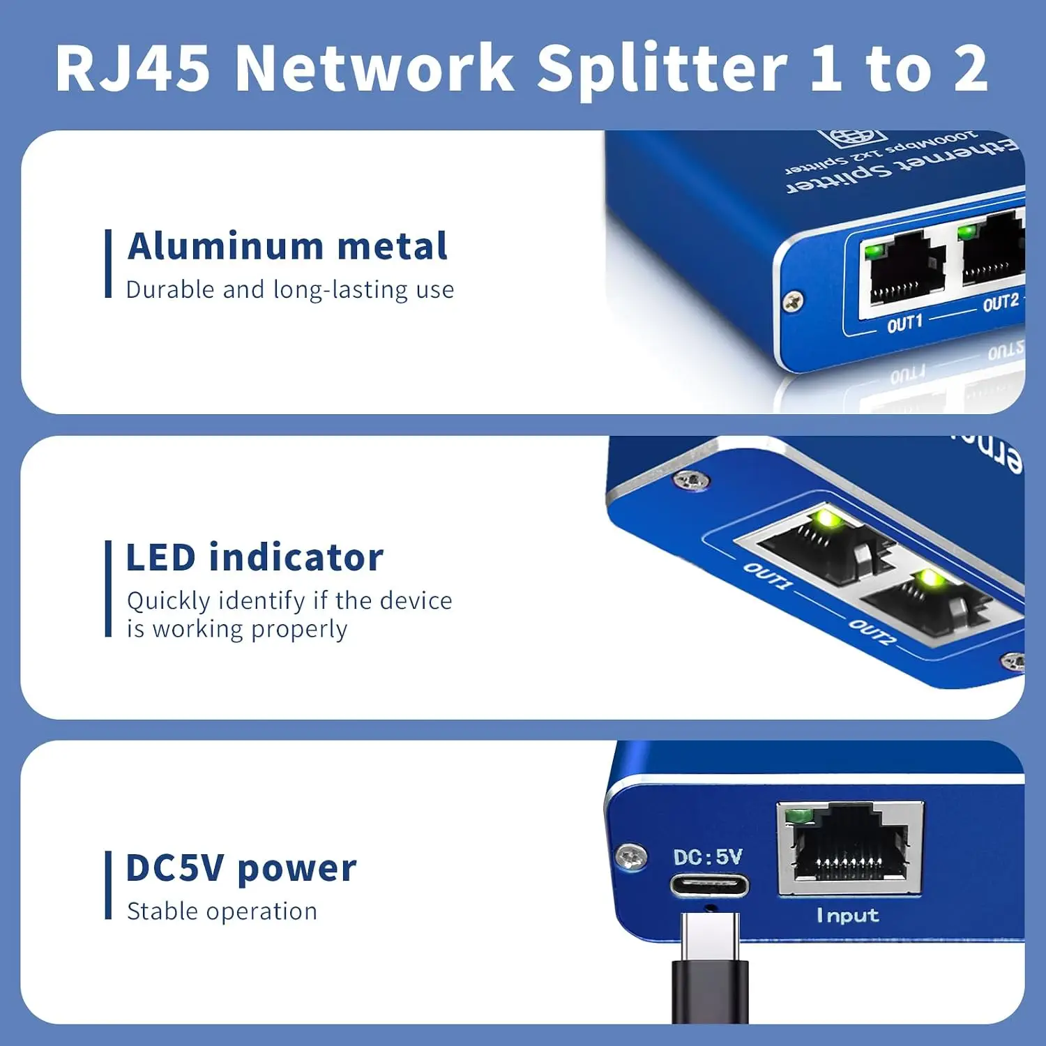 Gigabit Network Splitter Adapter - Pilt 2